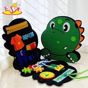 Hot Sale Montessori Activity Learning Book Dinosaur Felt Busy Board For Kids W12D518